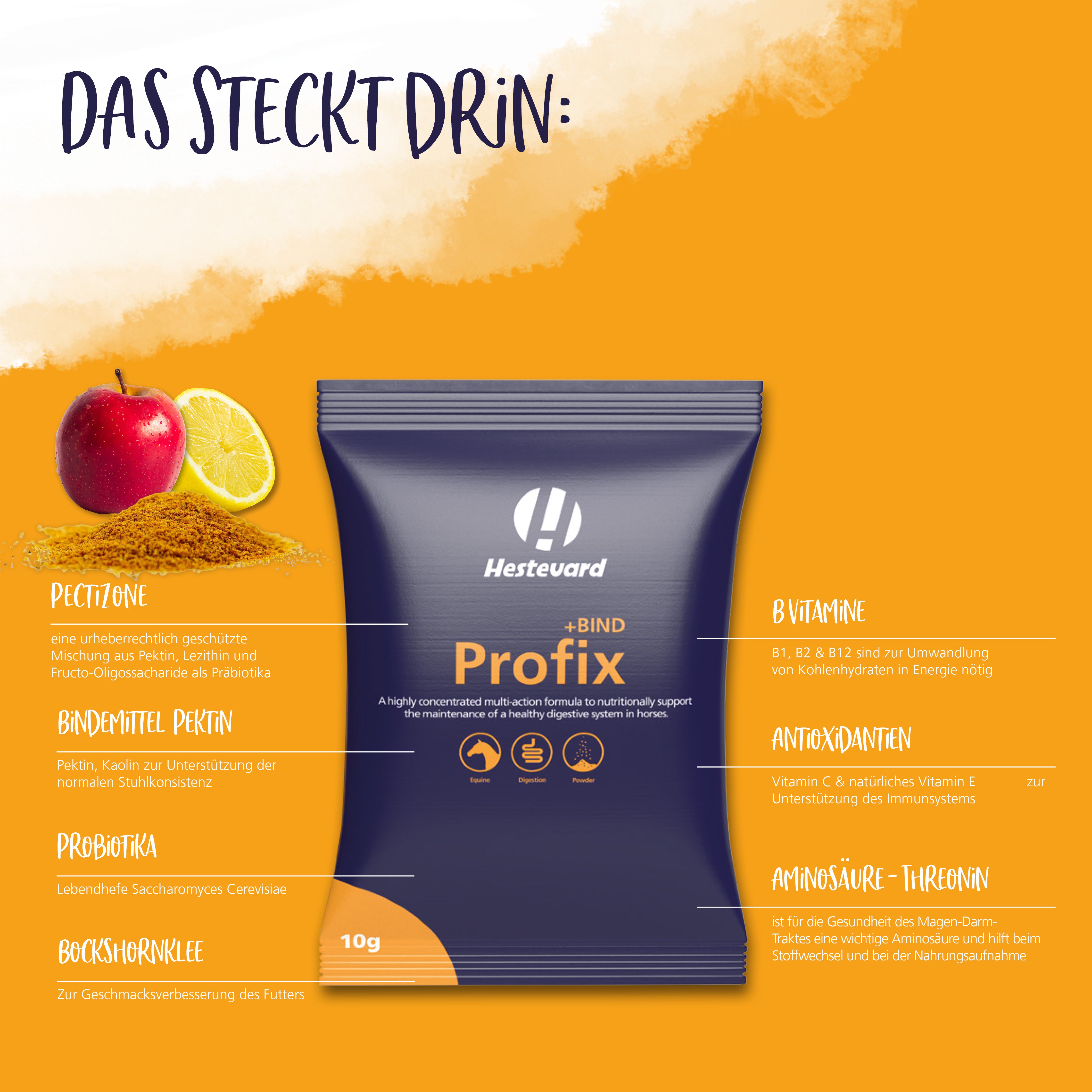 Hestevard Profix +BIND inhaltsstoffe